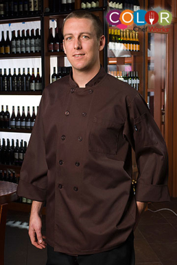 Picture of Chef Works - CCBA-CHO - Padova Chocolate Basic Chef Coat