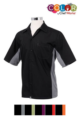 Picture of Chef Works - CSMC-BRM - Men's BlackRed Universal Contrast Cook Shirt