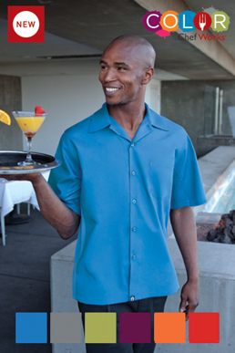 Picture of Chef Works - CSMV-MER - Men's Merlot Universal Contrast Cook Shirt