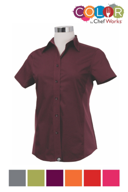 Picture of Chef Works - CSWV-GRY - Female Gray Universal Contrast Shirt