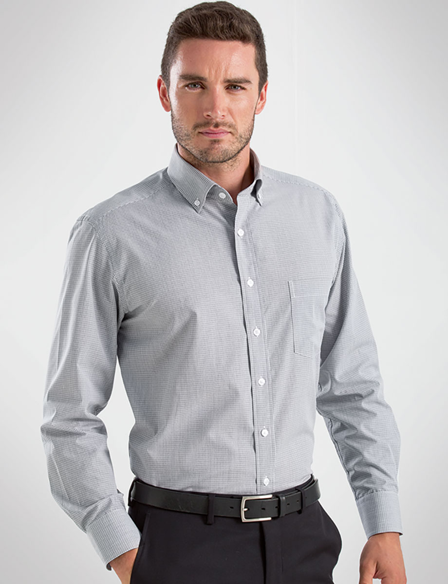 Uniform Australia-John Kevin Uniforms-456 Grey-Mens Long Sleeve Multi ...