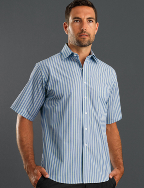 Picture of John Kevin Uniforms-423 Forest-Mens Short Sleeve Fashion Stripe