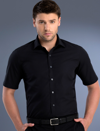 Uniform Australia-John Kevin Uniforms-801 Black-Mens Slim Fit Short ...