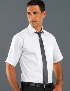 Picture of John Kevin Uniforms-401 White-Mens Short Sleeve Pinpoint Oxford