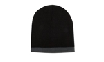 Picture of Headwear Stockist-4188-Roll Down Two Tone Acrylic Beanie - Toque