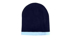 Picture of Headwear Stockist-4188-Roll Down Two Tone Acrylic Beanie - Toque