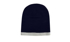 Picture of Headwear Stockist-4188-Roll Down Two Tone Acrylic Beanie - Toque