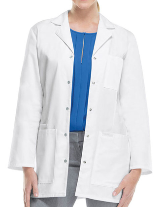 Picture of Cherokee Uniforms-CH-1369-Cherokee Women 32 inch Three Pocket Snap Front Medical Lab Coat