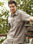 Picture of Bocini-WS0679-Unisex Adults Cotton Drill Work Shirt S/S