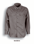 Picture of Bocini-WS0680-Unisex Adults Cotton Drill Work Shirt L/S