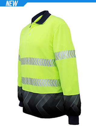 Picture of Bocini-SP0724-Unisex Adults Hi-Vis L/S Sublimated Reflective Polo