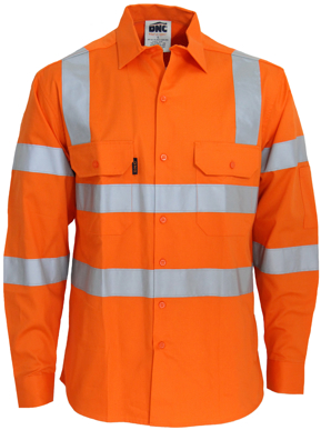 Picture of DNC Workwear Hi-vis 3 Way Cool-breeze Vic Rail Shirt (3543)