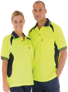 Picture of DNC Workwear-3901-Cool-Breeze Contrast Mesh Polo - short sleeve