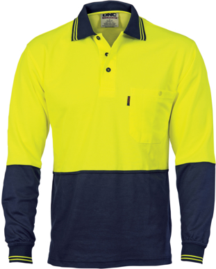 Picture of DNC Workwear Hi Vis Long Sleeve Polo (3816)