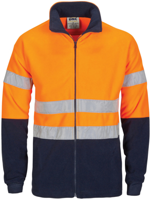 Picture of DNC Workwear-3830-Hivis Two Tone Full Zip Polar Fleece With Generic Reflective Tape