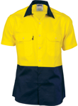 Picture of DNC Workwear Hi Vis Cotton Drill Short Sleeve Shirt (3831)