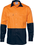 Picture of DNC Workwear Hi Vis Cotton Drill Long Sleeve Shirt (3832)