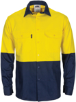Picture of DNC Workwear Hi Vis Cool Breeze Vertical Vented Shirt With Gusset Sleeves (3781)