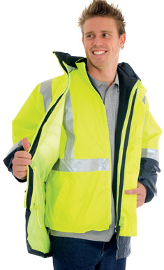 Picture of DNC Workwear-3864-HiVis Two Tone Breathable Jacket with Vest 3M8906 Reflective Tape