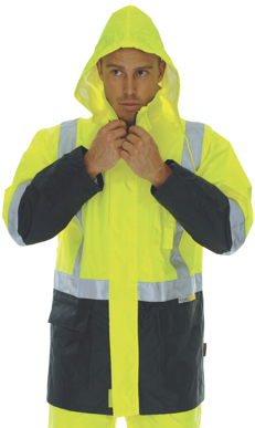 Picture of DNC Workwear-3879-HiVis Two Tone Light Weight Rain Jacket with 3M8906 Reflective Tape