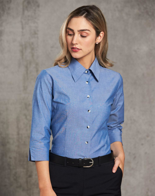 Picture of Winning Spirit - BS04 - Ladie's Wrinkle Free 3/4 Sleeve Chambray Shirts