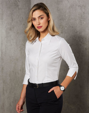Picture of Winning Spirit - BS18 - Women’s Pin Stripe 3/4 Sleeve Shirt