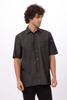 Picture of Chef Works-SKS002-Detroit Short Sleeve Denim Shirt