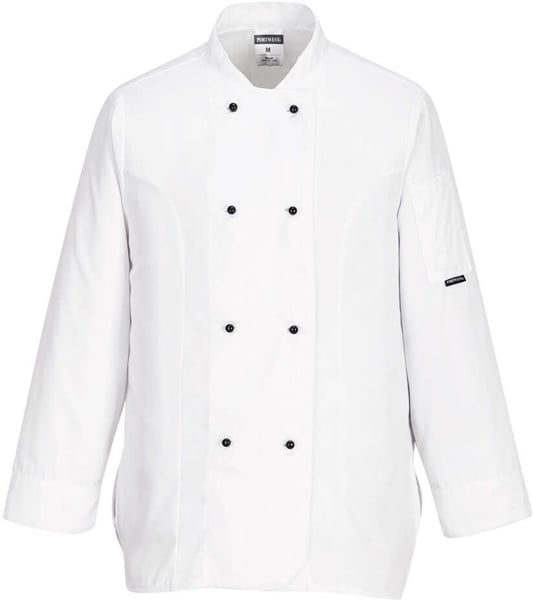 Picture of Prime Mover Workwear-C837-Rachel Ladies Chefs Jacket Long Sleeve