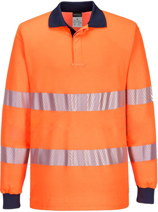 Picture of Prime Mover Workwear-T186-PW3 Hi-Vis Polo Shirt Long Sleeve