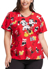 Picture of Cherokee Mickey Christmas Womens Printed V-Neck Scrub Top (TF614 MKHH)