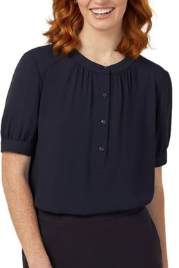 Picture of NNT Uniforms-CATUQU-NAV-Georgie Short Sleeve Blouse - Navy