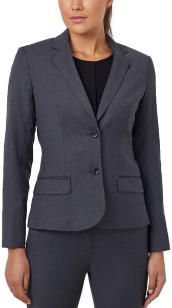 Picture of NNT Uniforms 2 Button Mid Length Detail Jacket - Charcoal/Black (CAT1F4-CBL)