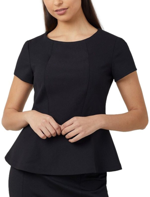 Picture of NNT Uniforms-CAT9S1-BLA-Cap Sleeve Peplum Top