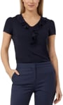 Picture of NNT Uniforms Cap Sleeve Ruffle Neck T-Top - Dark Navy (CAT48H-NDP)