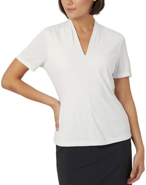 Picture of NNT Uniforms V-Neck Jersey Top - White (CATUHP-WHP)