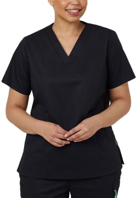 Picture of NNT Uniforms Next-Gen Antibacterial Florence Scrub Top - Black (CATULM-BLA)
