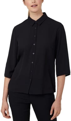 Picture of NNT Uniforms Georgie 3/4 Sleeve Pleat Back Shirt - Black (CATUKZ-BKP)
