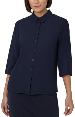 Picture of NNT Uniforms Georgie 3/4 Sleeve Pleat Back Shirt - Navy (CATUKZ-NAV)