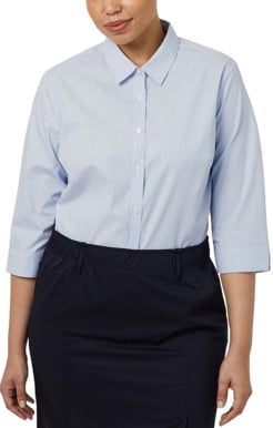Picture of NNT Uniforms Avignon Stripe 3/4 Sleeve Shirt - Light Blue Stripe (CATUKV-LBS)