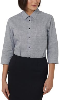 Picture of NNT Uniforms Avignon Abstract Print 3/4 Sleeve Shirt - Black/White (CATUKX-BLW)