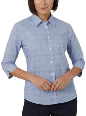 Picture of NNT Uniforms Avignon Abstract Print 3/4 Sleeve Shirt - Cobalt White Print (CATUKX-CPR)