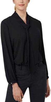 Picture of NNT Uniforms Georgie Tie Neck Blouse - Black (CATUL2-BKP)