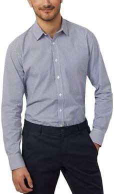 Picture of NNT Uniforms Avignon Stripe Long Sleeve Shirt - Navy/White Stripe (CATJD9-NWS)