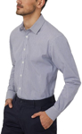 Picture of NNT Uniforms Avignon Stripe Long Sleeve Shirt - Navy/White Stripe (CATJD9-NWS)