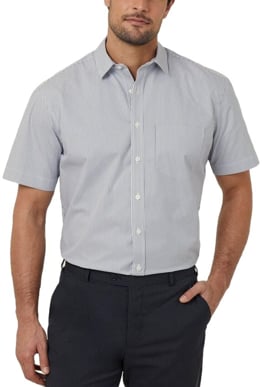 Picture of NNT Uniforms Avignon Stripe Short Sleeve Shirt - Grey/White (CATJDK-GWS)