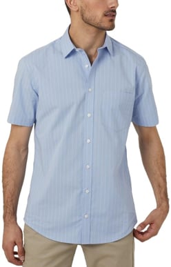 Picture of NNT Uniforms Avignon Pinstripe Short Sleeve Shirt - Light Blue Pinstripe (CATJDM-LPS)