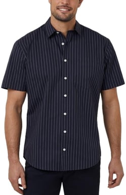 Picture of NNT Uniforms Avignon Pinstripe Short Sleeve Shirt - Navy/White (CATJDM-NWH)