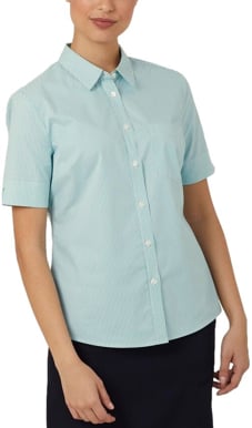 Picture of NNT Uniforms Avignon Stripe Short Sleeve Shirt - Mint/White (CATUK5-MTW)