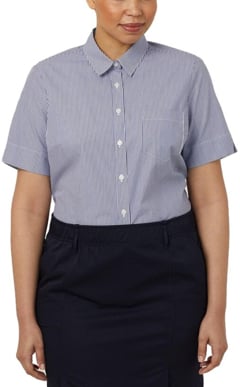 Picture of NNT Uniforms Avignon Stripe Short Sleeve Shirt - Navy/White Stripe (CATUK5-NWS)