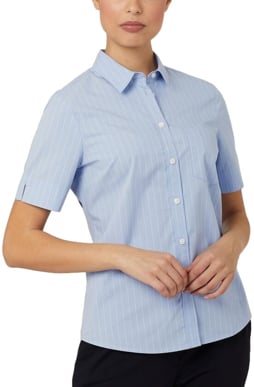 Picture of NNT Uniforms Avignon Pinstripe Short Sleeve Shirt - Light Blue Pinstripe (CATUK6-LPS)